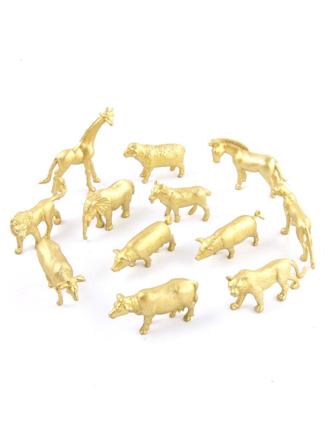 نيبمينينت نموذج حيوانات الغابة - النسخة الذهبية من حديقة الحيوان المصغرة - تماثيل حيوانات واقعية