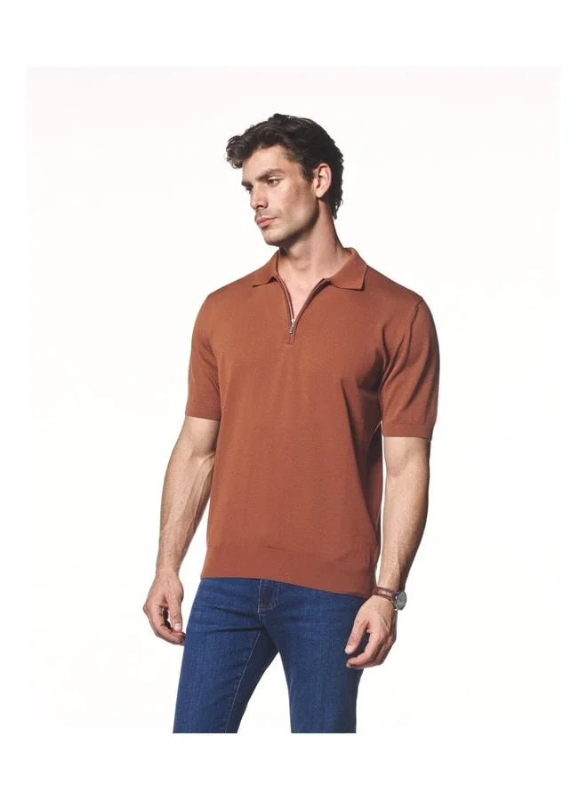 Liwali Polo Collar Knit T-Shirt.