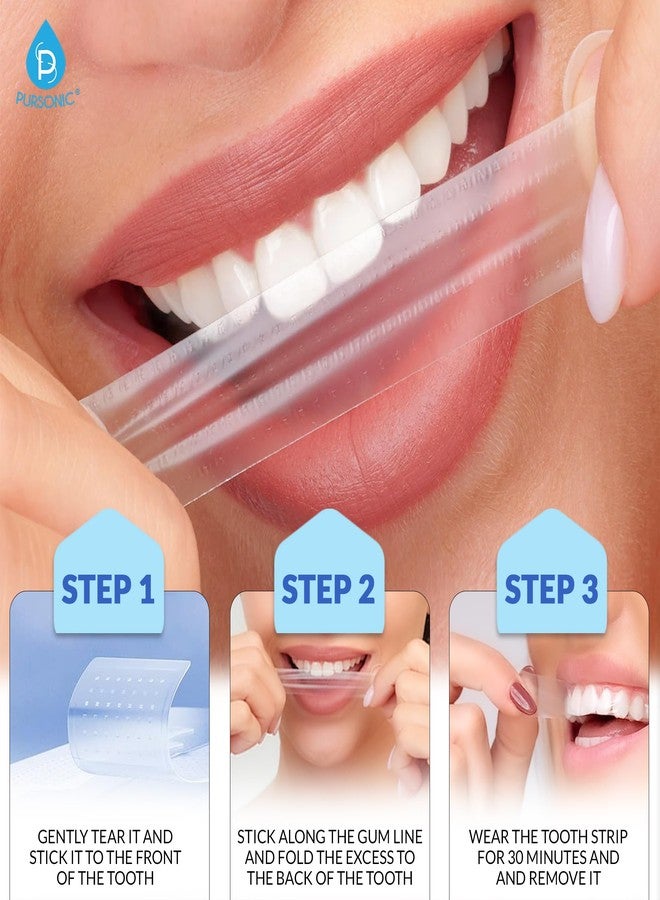 Pursonic Teeth Whitening Strips (28 Strips) - Non-Toxic & Peroxide-Free - Professional Instant Teeth Whitening at Home to Remove Coffee, Smoking, & Wine Stains - Image 5