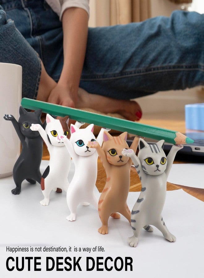 ATHAND Cat Pen Holder,Office Gift for Women Cat Pencil Holder Desk Accessories Office Decor Funny Decor Kawaii Stuff(White) - Image 4