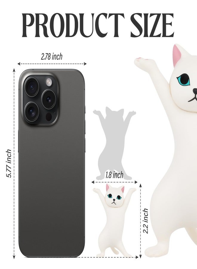 ATHAND Cat Pen Holder,Office Gift for Women Cat Pencil Holder Desk Accessories Office Decor Funny Decor Kawaii Stuff(White) - Image 5