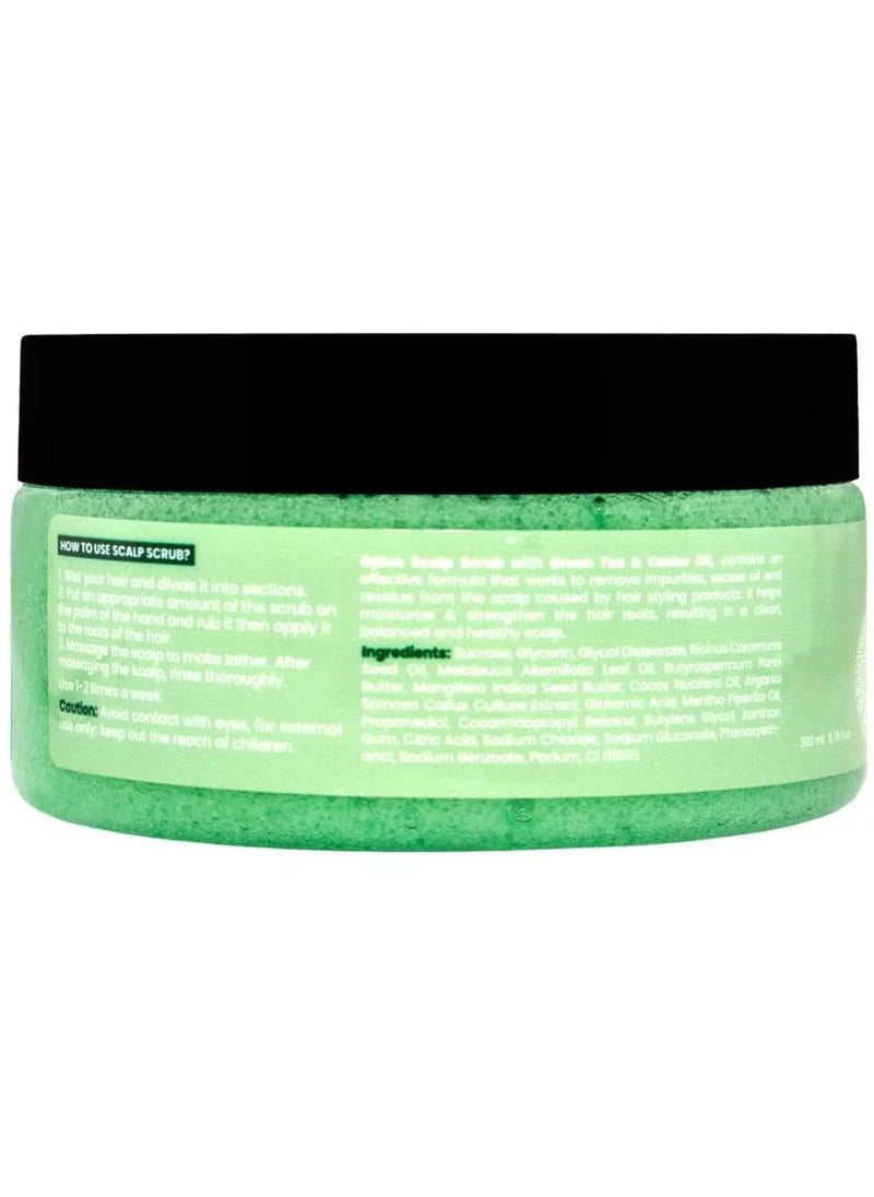 Oplus Scalp scrub with green tea and castor oil 200 ml  - Image 3