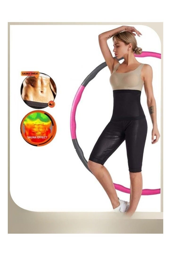 Weighted Hula Hoop 8 Segment Removable Hula Hoop with Exercise Belt Adult Weight Loss Adjustable Hula Hoop Exercise Hula Hoop with Soft Padding and Wavy Ridges - Image 1