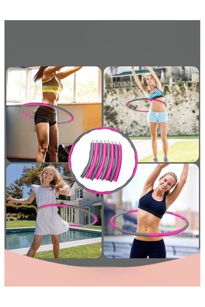 Weighted Hula Hoop 8 Segment Removable Hula Hoop with Exercise Belt Adult Weight Loss Adjustable Hula Hoop Exercise Hula Hoop with Soft Padding and Wavy Ridges - Image 5