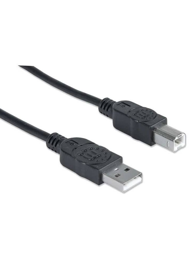Manhattan 394635 Hi-Speed USB Printer Cable A Male / B Male 5M (15 ft.) - Black - Image 3