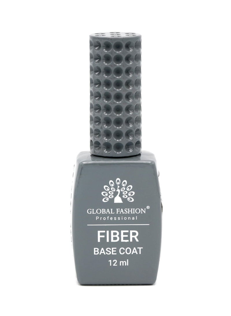 GLOBAL FASHION Global Fashion Fiber Base Coat - 12ml | Strong, Long-Lasting Nail Strengthener | Ideal for Thin, Sensitive, Damaged Nails  - Image 1