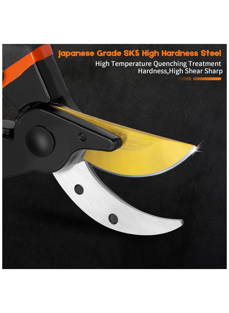 Pruning Shears for Gardening, Professional Bypass Pruning Shears and Micro-tip Garden Scissors, Sharp Stainless Steel Blade, Garden Clippers for Rose, Plant, Tree, Garden Fift - Image 3