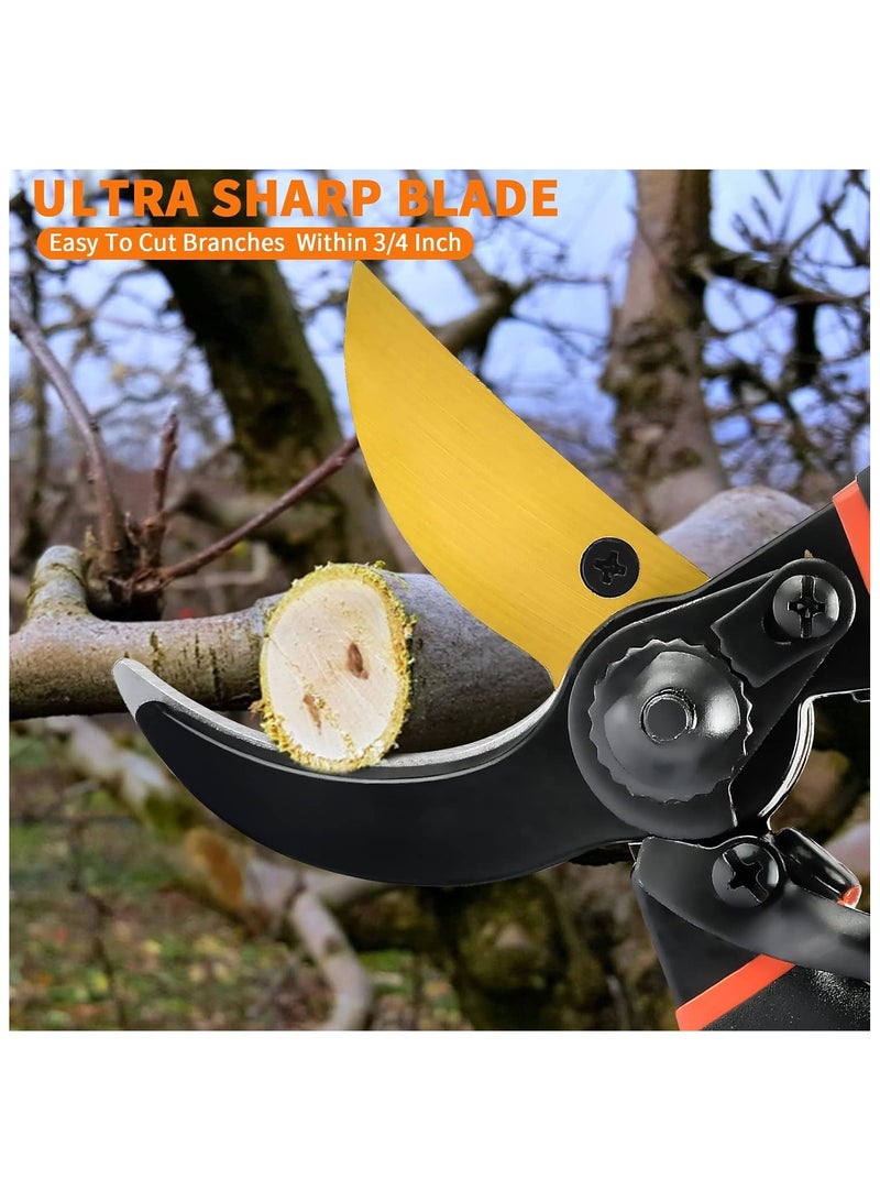 Pruning Shears for Gardening, Professional Bypass Pruning Shears and Micro-tip Garden Scissors, Sharp Stainless Steel Blade, Garden Clippers for Rose, Plant, Tree, Garden Fift - Image 4
