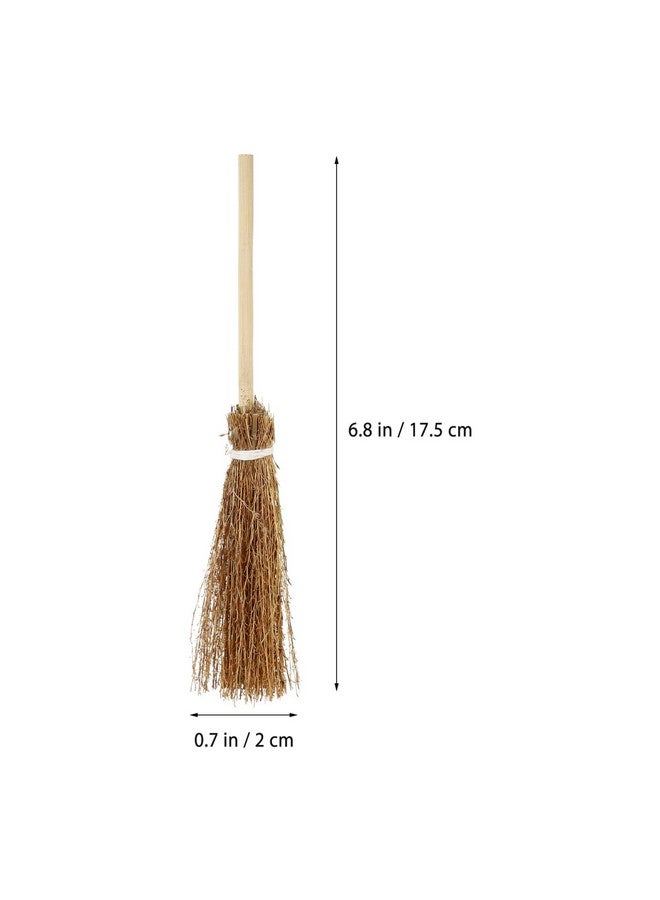 Toyvian Whisk Broom Dollhouse Miniature Broom Witches Prop Broom Mini Broom Costume Hangings Decorations Dollhouse Accessories Party Supplies Micro Landscape Decor 5 Pieces Outdoor Broom - Image 2
