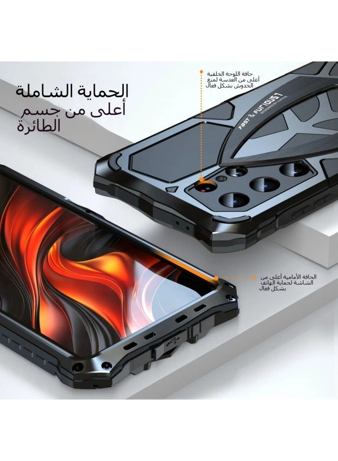 general Suitable for Samsung S25 Ultra triple anti-fall mobile phone case protective cover metal silicone anti-vibration anti-fall mobile phone protective cover - Image 4