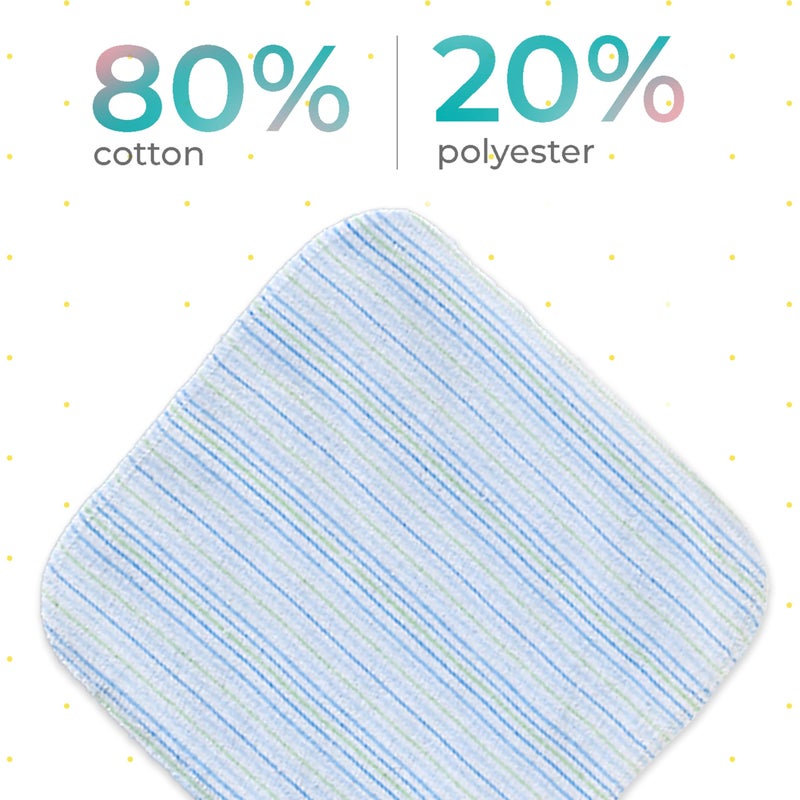 Spasilk 10-Piece Washcloth Set for Newborn Boys and Girls, Soft Terry Baby Washcloths, Baby Essentials, Blue Dots - Image 3
