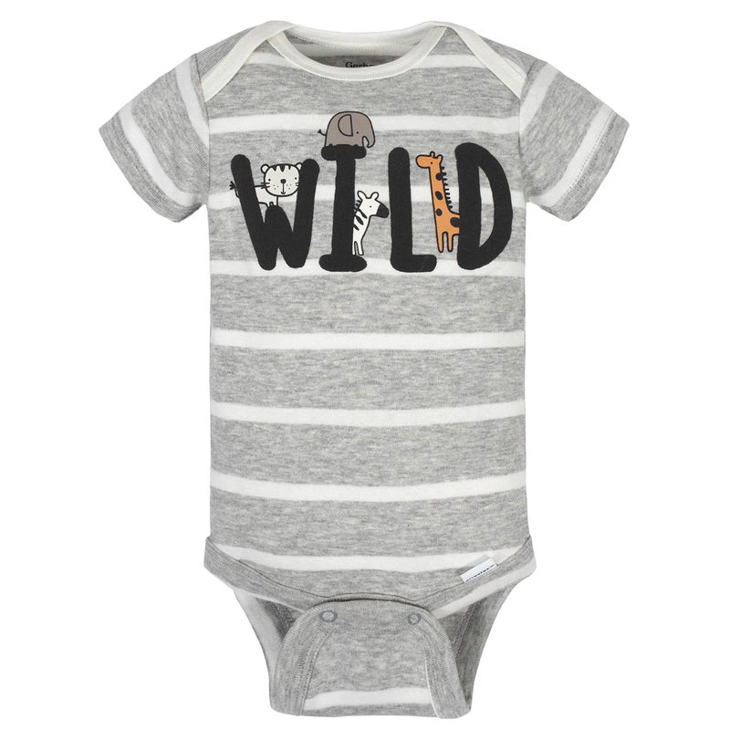 Gerber Baby 8-Pack Short Sleeve Onesies Bodysuits, Jungle Blue, Newborn - Image 2