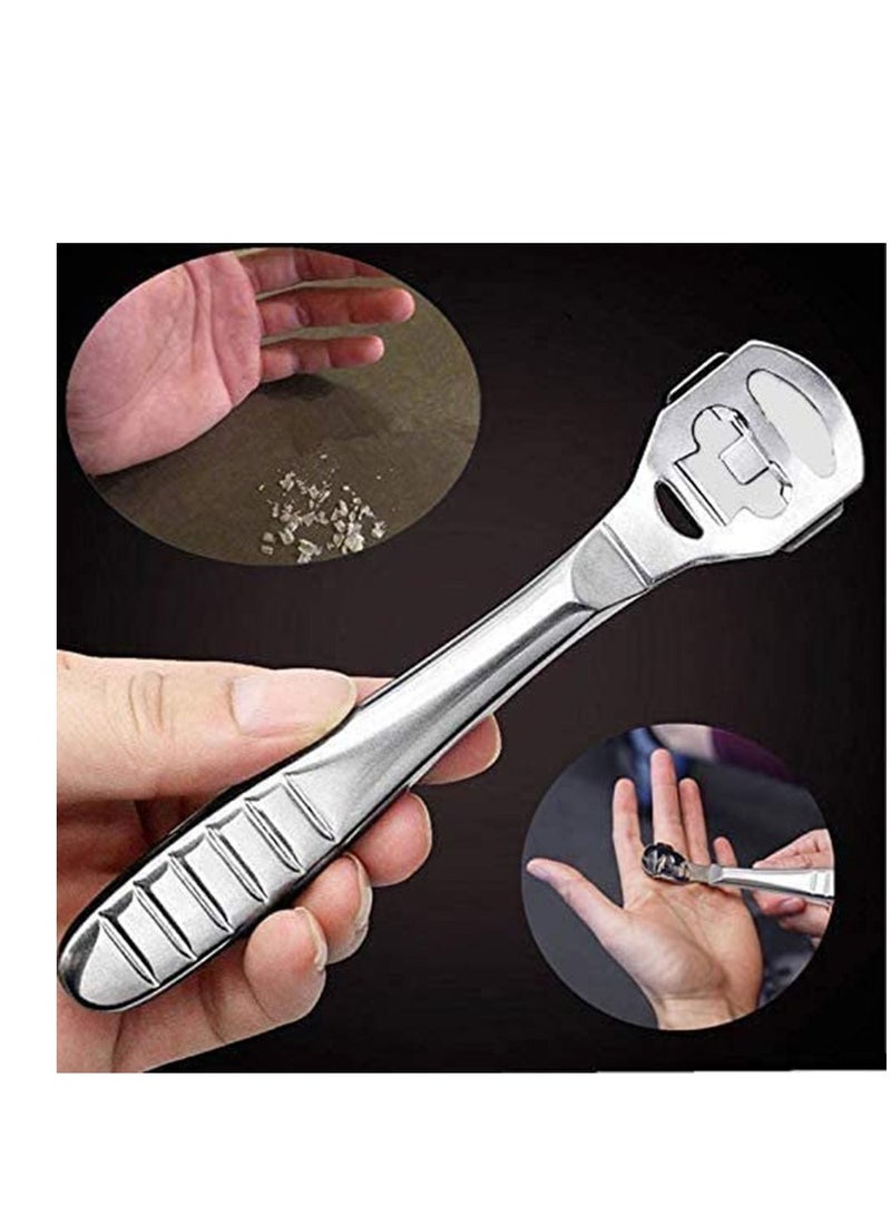 SYOSI Foot Scraper Stainless Steel Files Care Pedicure Dead Hard Skin Remover Tool with 10 Blades for Wet and Dry Feet - Image 4