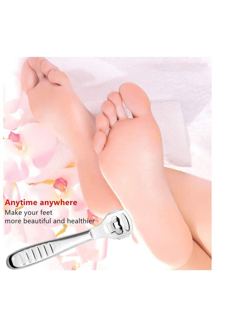 SYOSI Foot Scraper Stainless Steel Files Care Pedicure Dead Hard Skin Remover Tool with 10 Blades for Wet and Dry Feet - Image 2