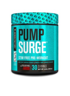 Pumpsurge Caffeine Free Pre Workout for Men & Women - Nootropic Booster & Stim Free Pre Workout - Intense Pumps, Enhanced Focus - 30 Servings, Cherry Limeade