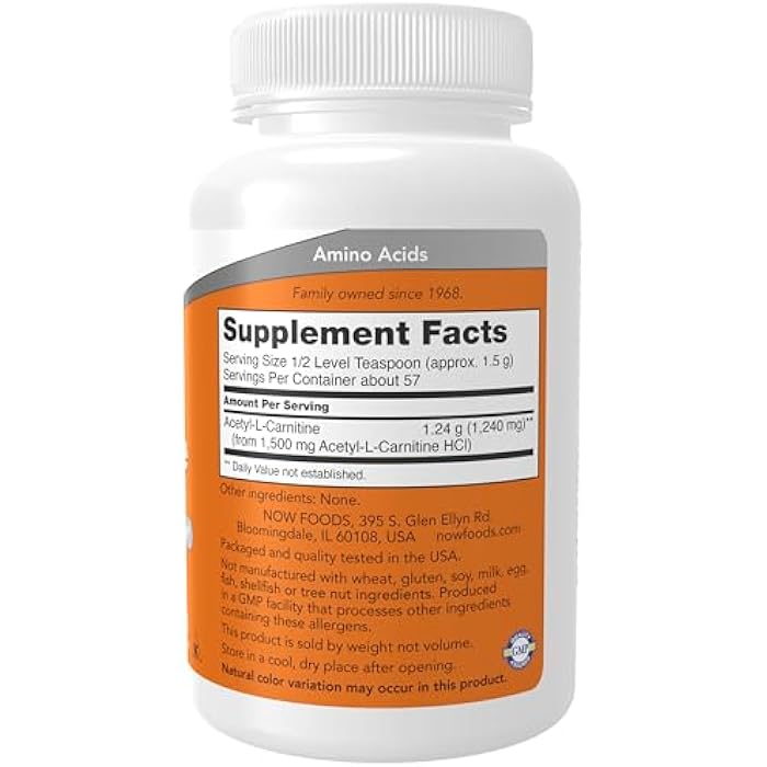 now Supplements, ALC (Acetyl-L-Carnitine) Powder, Brain and Nerve Cell Function*, 3-Ounce - Image 2