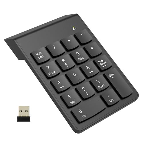 NOOX Wireless Number Pad, Numeric Keypad Numpad Keyboard 10 Key USB Keypad Office Accounting Essentials Desktop Computer Laptops Accessories Compatible Chromebook Notebook EliteBook MateBook etc. - Image 1