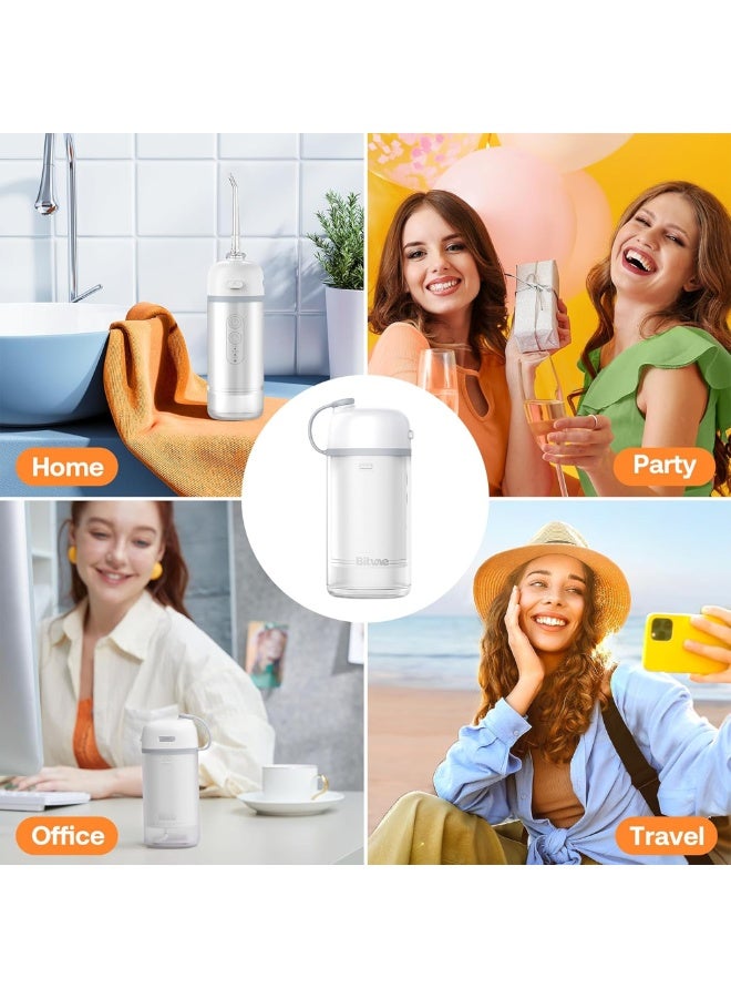 Bitvae P1 Portable Water Flosser for Teeth – Cordless Mini Oral Irrigator with Collapsible Water Tank, 40-Day Battery, Type-C Rechargeable, 360° Rotating Nozzle, IPX7 Waterproof – Travel & Home Use (Frost White) - Image 3