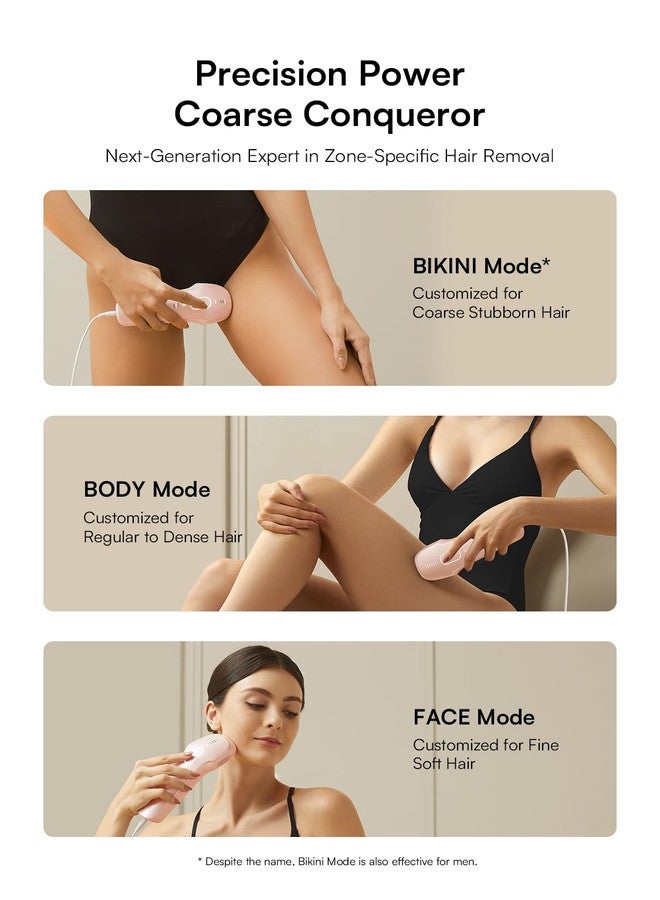 INIA Laser Hair Removal with Ice-Cooling Care for Women and Men, HAUTE Pro Painless at-Home IPL Hair Remover for Coarse Hair in Bikini All Body Areas, Latest Generation for Effective Results (Pink) - Image 3