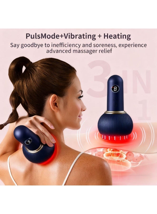 آيسيلي جهاز تدليك التصريف اللمفاوي وأداة تدليك مضادة للسيلوليت، فرشاة كهربائية لخطوط الطول، جهاز تدليك عميق للأنسجة، جهاز تدليك لتخفيف آلام عرق النسا مع 9 سرعات قابلة للتعديل، يساعد على تقليل علامات التمدد والسيلوليت، للساقين والذراعين والبطن، جهاز نحت الجسم مع تيار كهربائي دقيق، ضوء، حرارة واهتزاز (أزرق) - Image 2