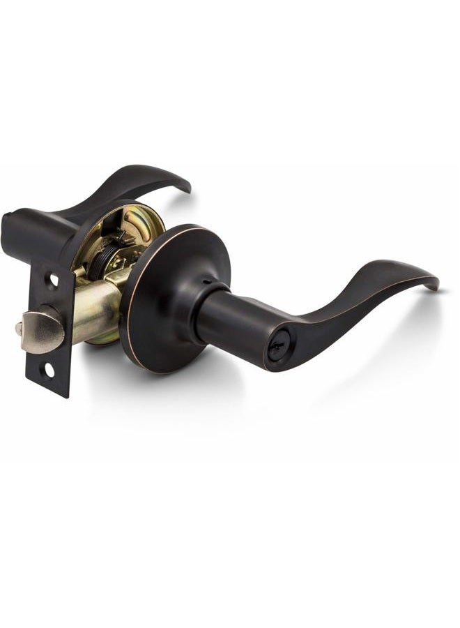 Berlin Modisch Entrance Lever Door Handle (for Office and Front Door) Reversible for Right and Left Side and a Single Cylinder deadbolt Set Keyed Alike Combo Pack - Image 5