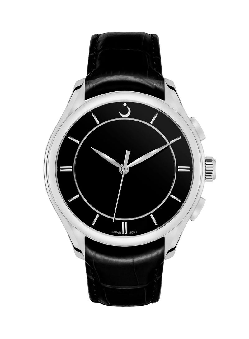 Al Fajr Men’s Premier 360 Analog + Digital Black Leather WW-22LS - Image 1