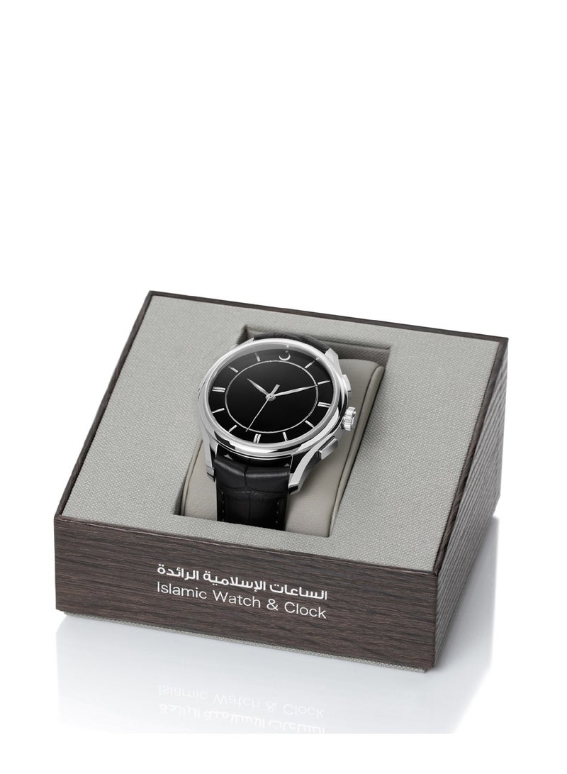 Al Fajr Men’s Premier 360 Analog + Digital Black Leather WW-22LS - Image 4