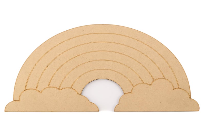 INON IMPORT EXPORT IIE IIE قوس قزح MDF خشبي مسبق العلامة ومقطوع للأطفال عمل فني وإبداعي DIY | 6 × 13 بوصة | عبوة من 1 - Image 1