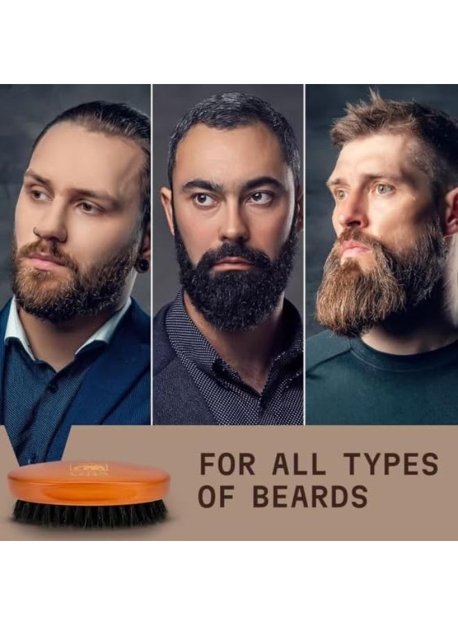 G.B.S Men's 100% Boar Bristle Wooden Handle Beard Brush - Image 4