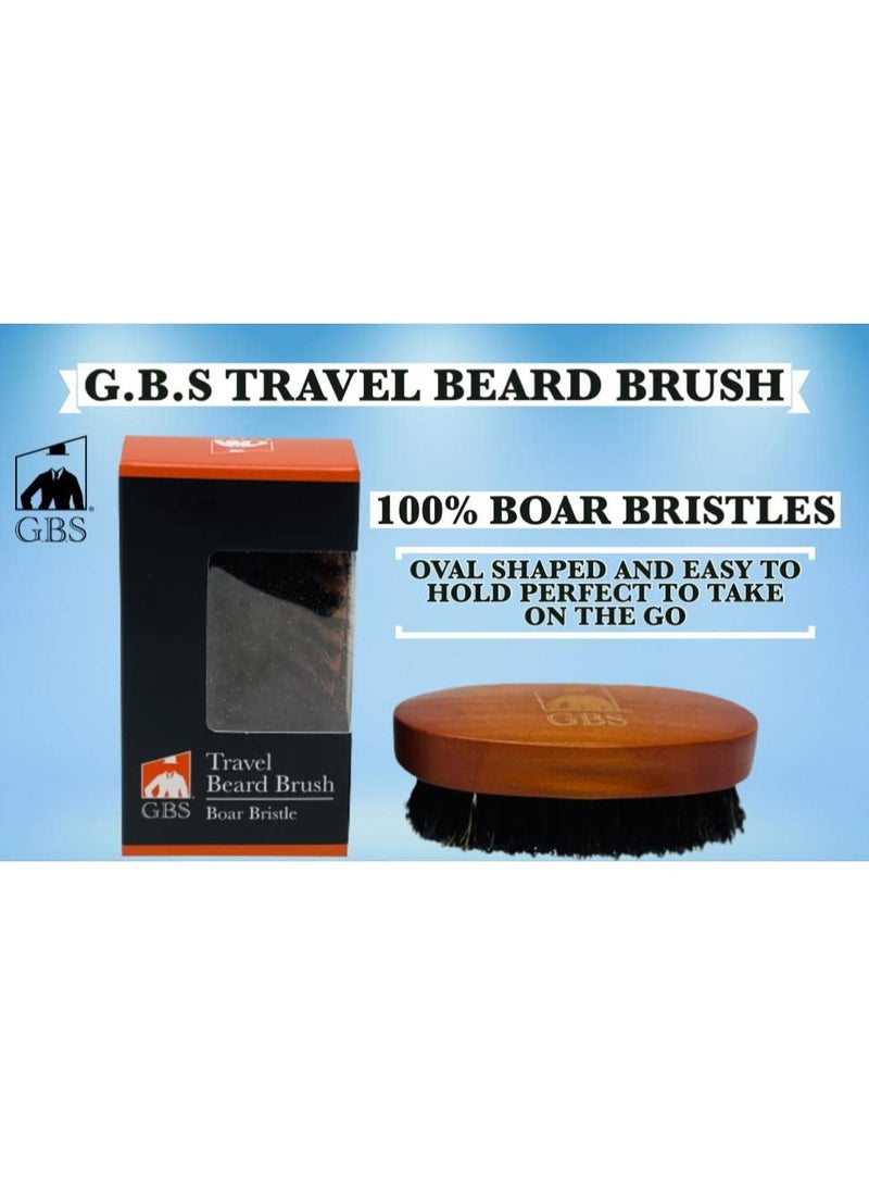 G.B.S Men's 100% Boar Bristle Wooden Handle Beard Brush - Image 3