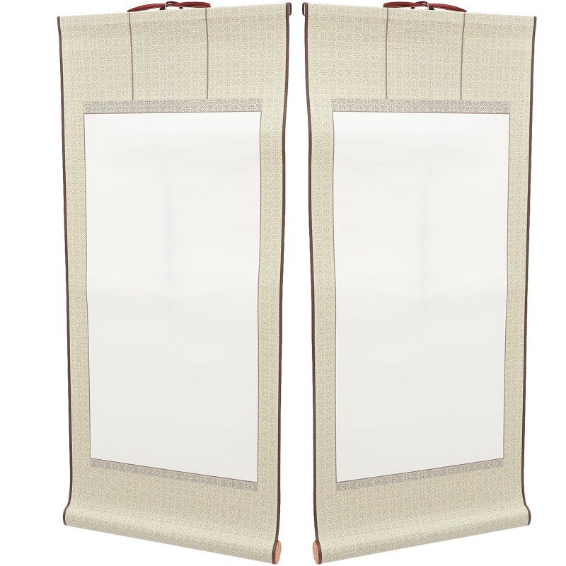 2pcs Blank Hanging Scroll Painting Scroll Chinese Rice Paper Scroll for Art Painting Writing - Image 2