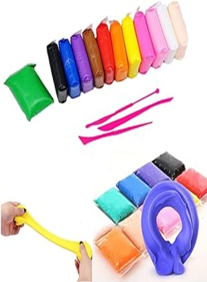 VGRASSP Super Light DIY Soft Creative Colorful Playing Clay Art & Craft Dry Clay Fun Toy Kit Children Educational Toy for Crafts Stress Relief Mud Toy for Kids Pack of 3