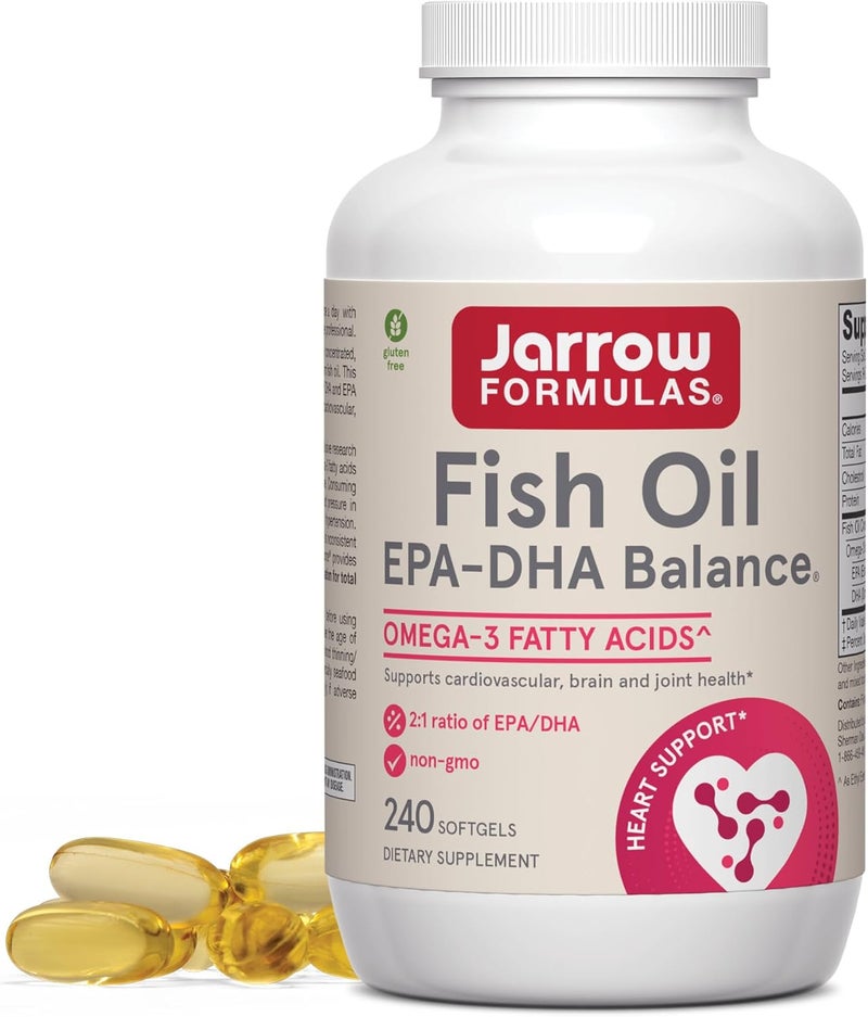 Jarrow Formulas EPADHA Balance 1200 mg Omega3 Fatty Acids for Cardiovascular Support 240 Softgels 120 Day Supply - Image 1