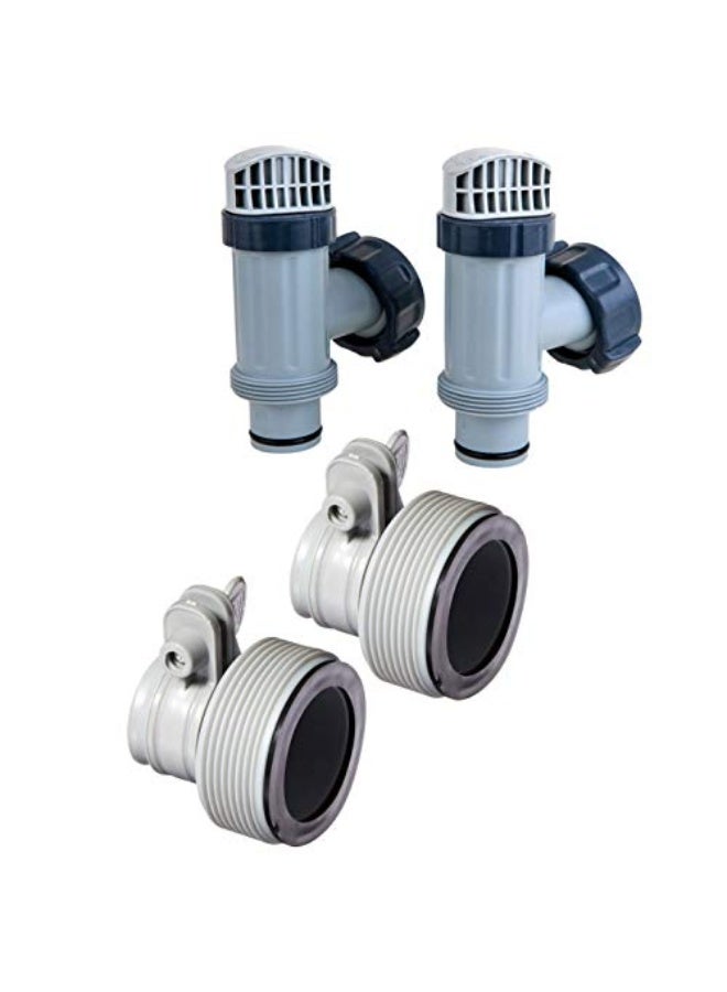 INTEX Antix above-ground piston valves with gaskets and nuts + hose adapters (2 each)  - Image 1
