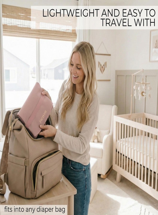 ZICOTO Beautiful Portable Baby Changing Pad - Wipeable and Easy to Clean Diaper Changing Mat - The Perfect Waterproof Vegan Leather Pad for Traveling - Image 4