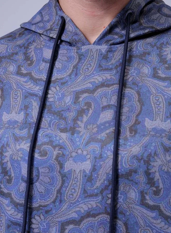 شركة المرآب الهندية Men Regular Fit Paisley Hooded Overhead Hooded Sweatshirt