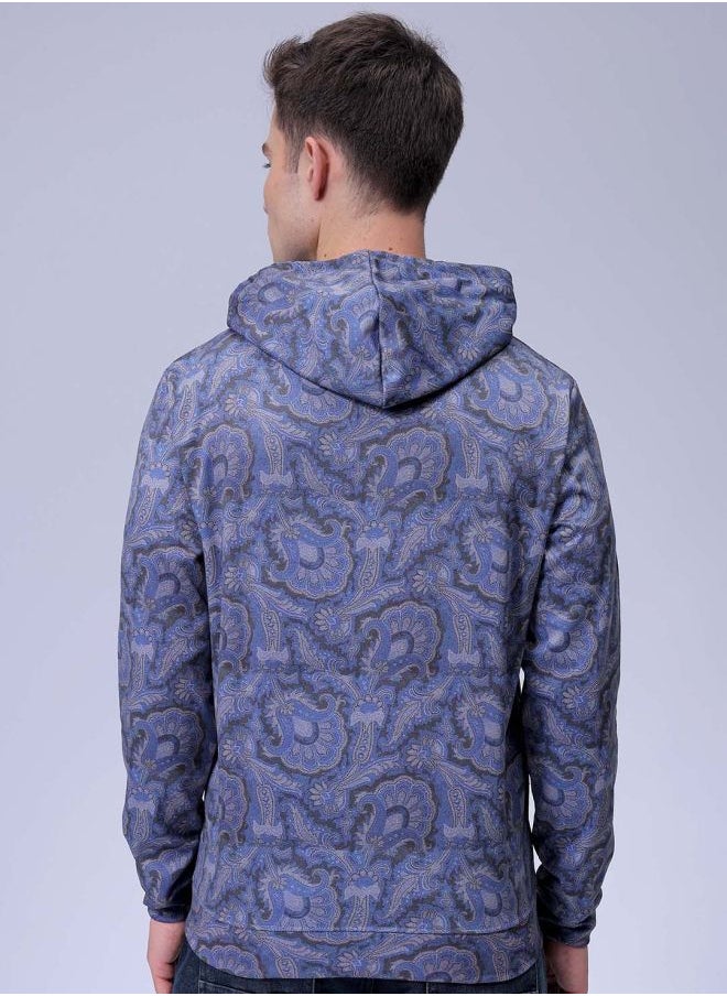 The Indian Garage Co Men Regular Fit Paisley Hooded Overhead Hooded Sweatshirt  - Image 2