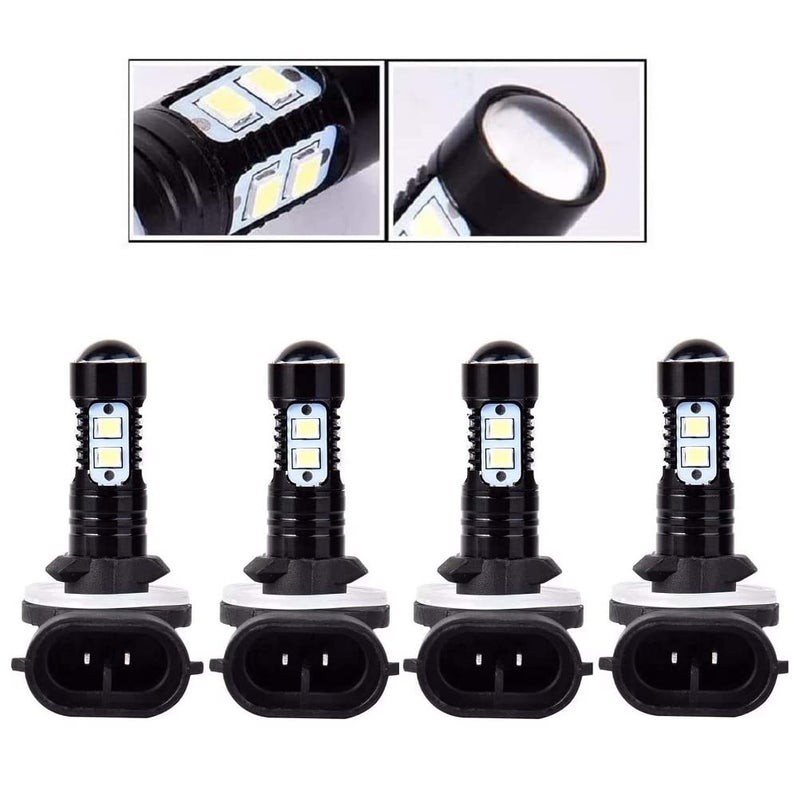 JahyShow 4 Pack 50W Super Bright 881,889,862,886,894,896,898 10 LED Fog Light Bulbs 881 DRL Lights Daytime Runnig Lights,6500K Cool White - Image 1