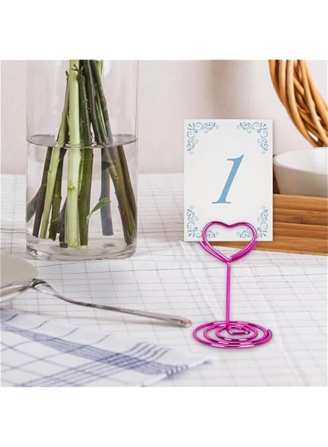 20pcs Mini Place Card Holders, Heart Place Table Number Holders, Table Card Holders for Photos, Food Signs, Memo Notes, Weddings, Restaurants, Birthdays (Pink) - Image 4