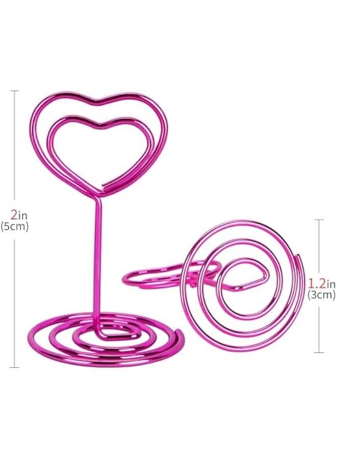 20pcs Mini Place Card Holders, Heart Place Table Number Holders, Table Card Holders for Photos, Food Signs, Memo Notes, Weddings, Restaurants, Birthdays (Pink) - Image 2