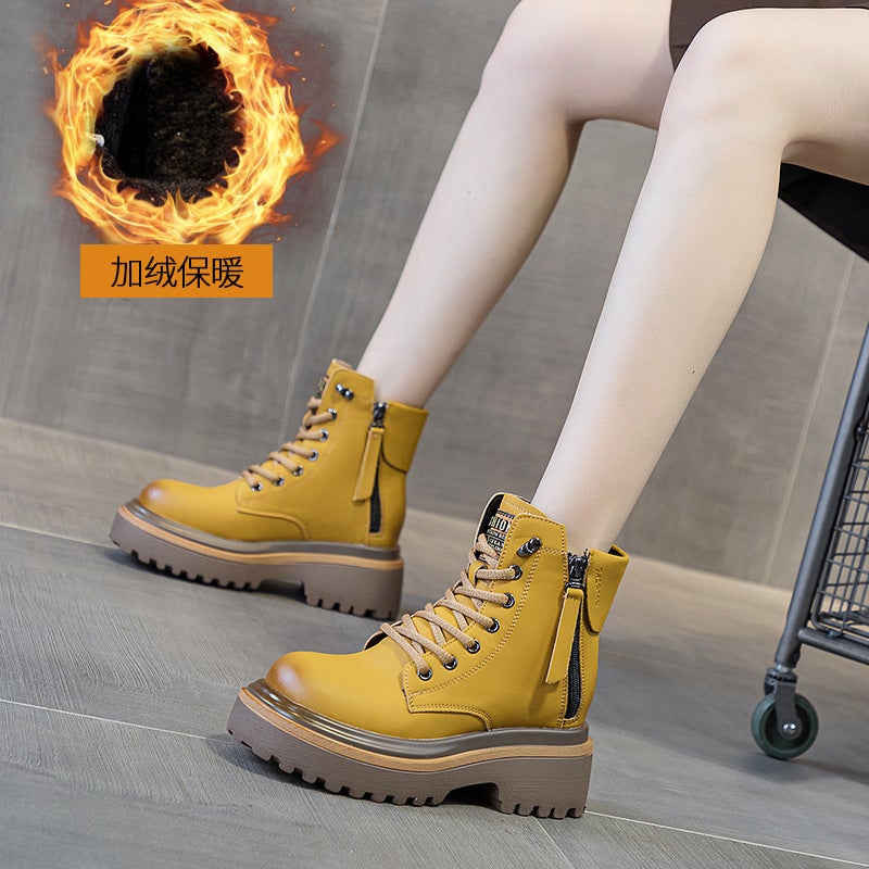 2026 New Style Martin Boots for Women, Retro Motorcycle Boots, and Leather Short Work Boots, British Style Versatile Women''s Boots - Image 1
