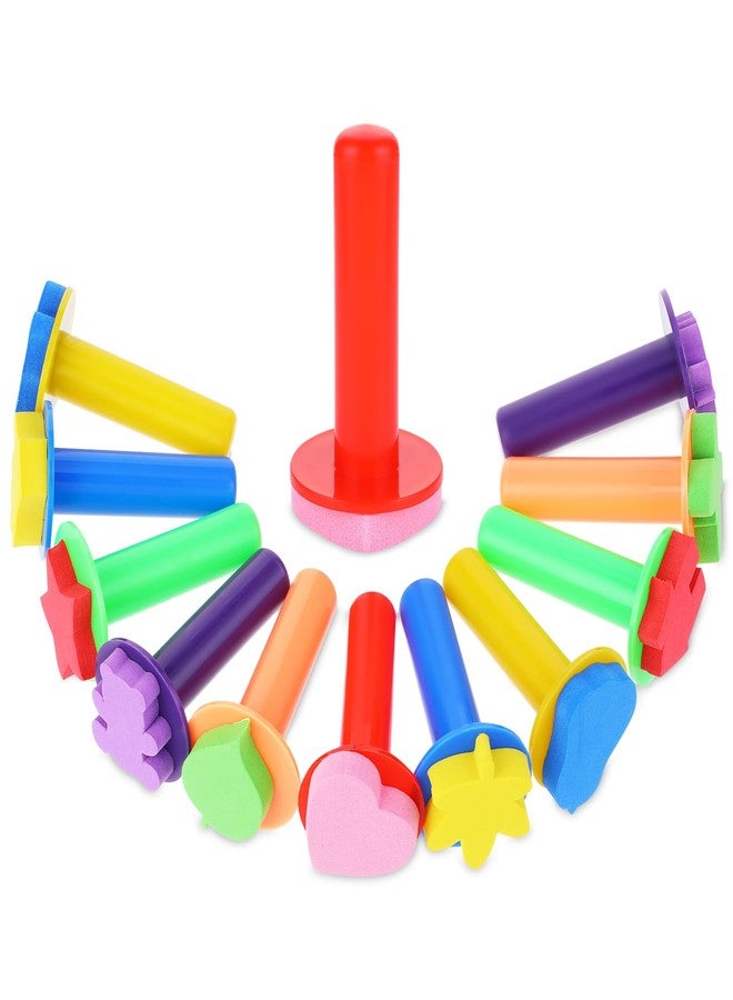 Prasacco 12 Pcs Paint Sponges Sponge Brushes Foam Brushes Sponge Paint Brushes Assorted Foam Paint Brushes Paint Stamp Craft Sponges for Painting Drawing - Image 1