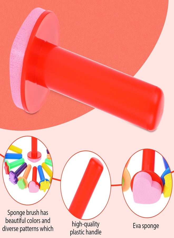 Prasacco 12 Pcs Paint Sponges Sponge Brushes Foam Brushes Sponge Paint Brushes Assorted Foam Paint Brushes Paint Stamp Craft Sponges for Painting Drawing - Image 3