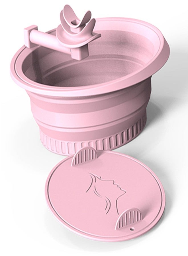 COMFYTOUCH Face Ice Bath Bowl with Breathing Tube - Silicone Ice Bowl for Face Cold Plunge Tub, Portable Face Tub for Ice Bath, Skin Tightening and Depuffing Skincare Tool (Pink) - Image 1