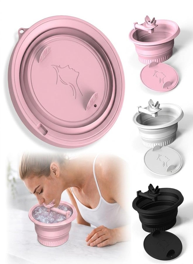 COMFYTOUCH Face Ice Bath Bowl with Breathing Tube - Silicone Ice Bowl for Face Cold Plunge Tub, Portable Face Tub for Ice Bath, Skin Tightening and Depuffing Skincare Tool (Pink) - Image 3
