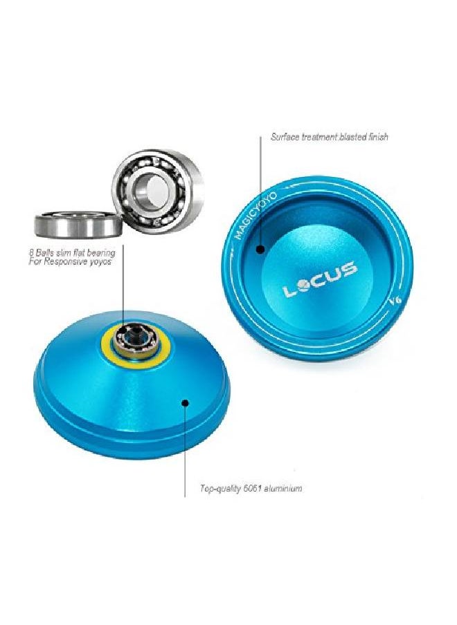 MAGICYOYO - Responsive Yoyo V6 For Kids Beginners Alloy Metal Yoyos , Yoyo Ball Glove 5 Strings Set Deep Blue - Image 1
