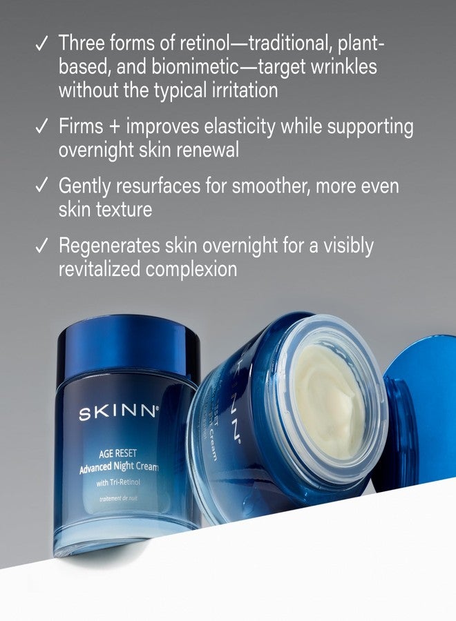 Skinn كريم ليلي متقدم للوجه من SKINN، 1.7 أونصة سائلة - كريم عميق للتجاعيد للنساء والرجال للتجاعيد الدقيقة، لون البشرة غير المتساوي وتهدل البشرة - مرطب للوجه للعناية بالبشرة للحصول على بشرة نابضة بالحياة وصحية المظهر - Image 3
