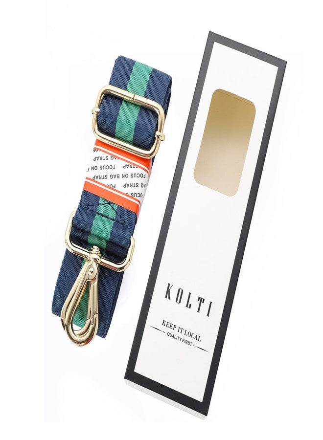 Kolti Wallet Strap Replacement Crossbody Handbag Stripe Wide Adjustable, Gold Buckle - 383, 30" to 62" - Image 2