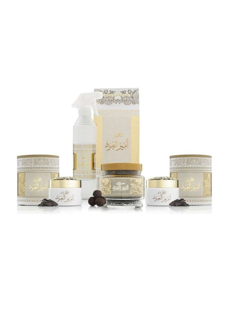 عاشق العود مجموعة بوكس ​​أمير العود أبيض/ذهبي 2.4كجم - Image 2