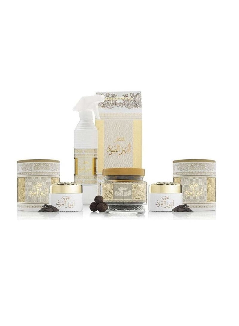 عاشق العود مجموعة بوكس ​​أمير العود أبيض/ذهبي 2.4كجم - Image 1